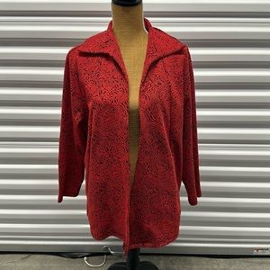 Ruby Rd. Petite Red and Black Blazer/Coat